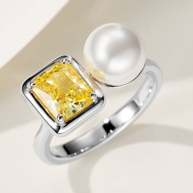 1.2ct Diamond Pearl | Silver Ring