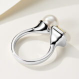 back view close-up of Two-Stone Open Sterling Silver Ring