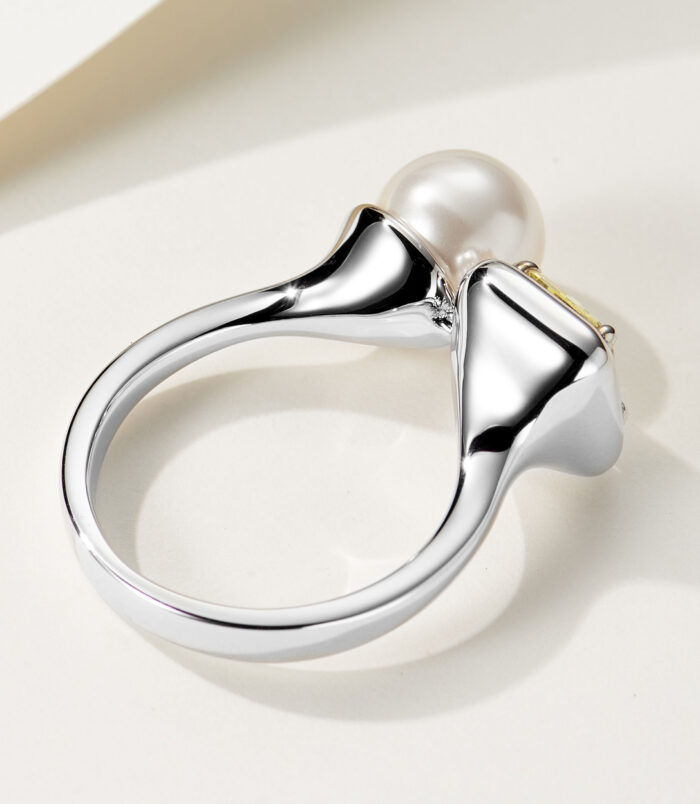 Two-Stone Open Sterling Silver Ring back view back view close-up of Two-Stone Open Sterling Silver Ring