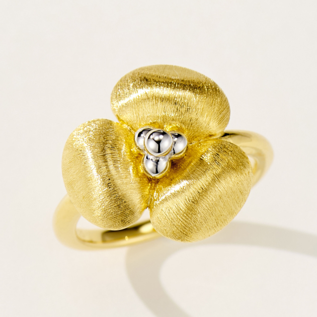 Flower Brushed | Silver Ring