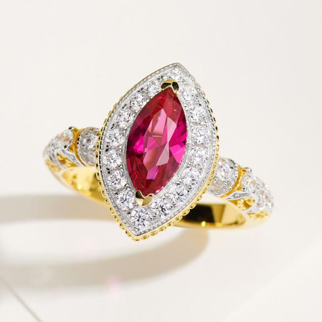 1ct Marquise-cut Ruby | Silver Ring