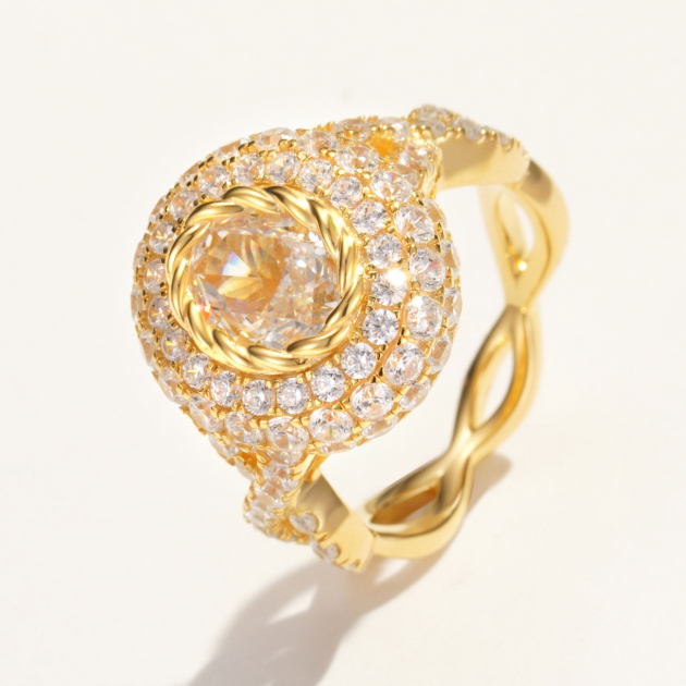 Wire - drawn Leaf Pearl Ring