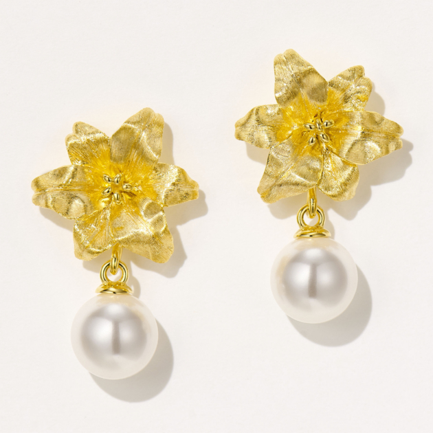 Lily Dewdrop Brushed Earrings | Silver Earrings