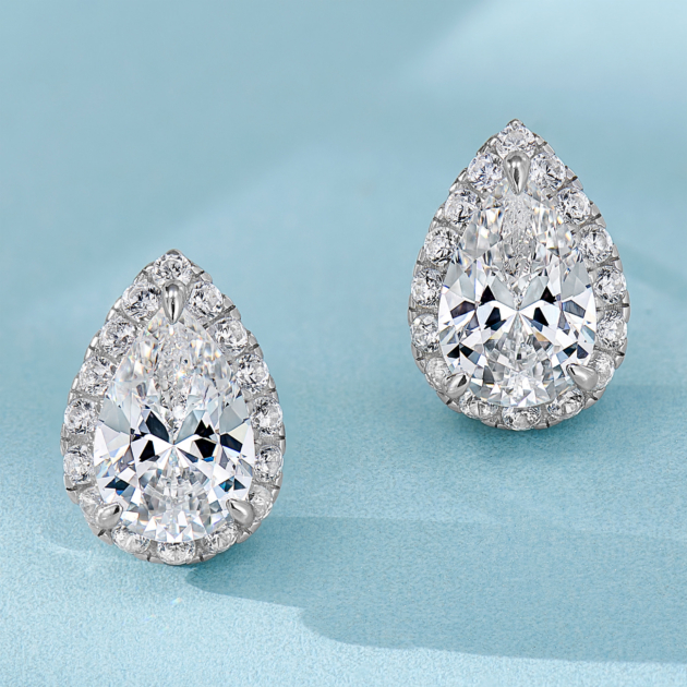 Teardrop Diamond Earrings | Silver Earrings