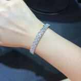 925 Sterling Silver Hexagonal Bracelet on a hand