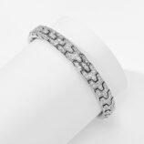 side view close up of 925 Sterling Silver Hexagonal Bracelet