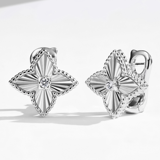 Laser Clover Earrings | Silver Earrings