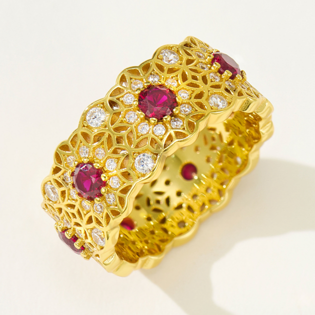 Ruby Rose Window Ring ｜Silver Ring