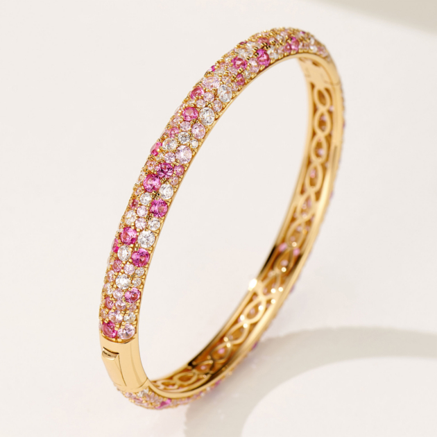 Gradient Pink Diamond Bracelet | Silver Bracelet