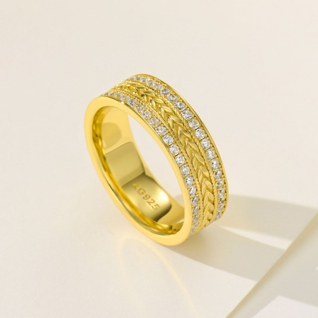 Golden Wheat Spike Ring｜Silver Ring