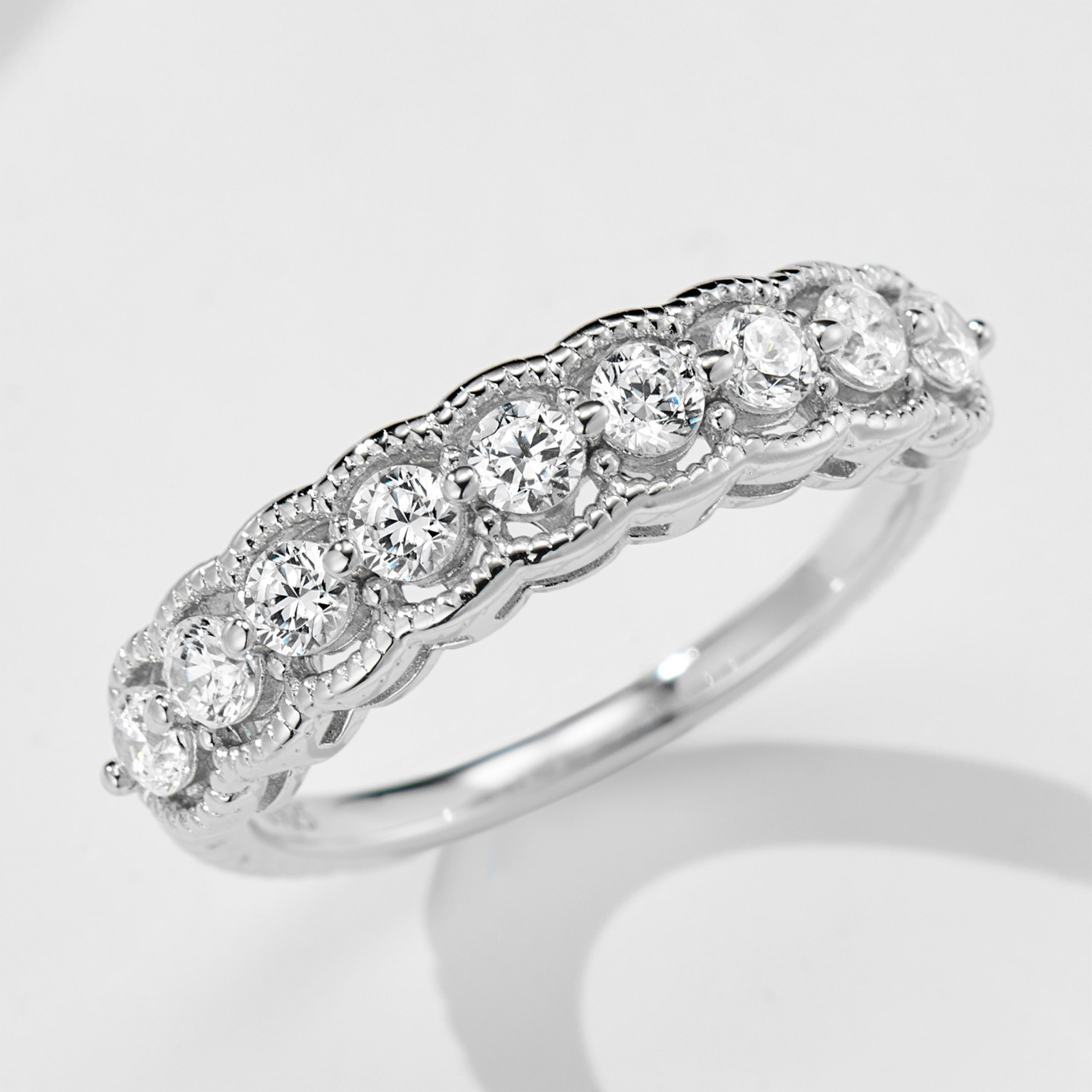 Twisted Pavé Band Ring|Silver Ring - 图片 2