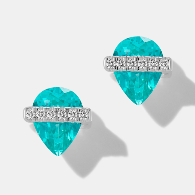 Water  Droplet Paraiba Earrings| Silver Earrings