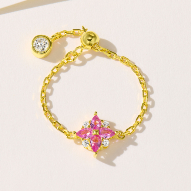 Victoria Red Sapphire Pull Ring｜Silver Ring