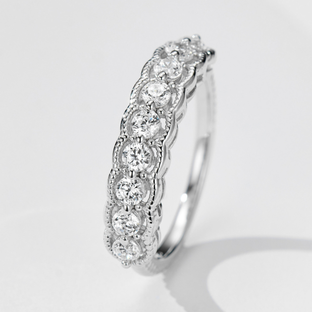 Twisted Pavé Band Ring｜Silver Ring