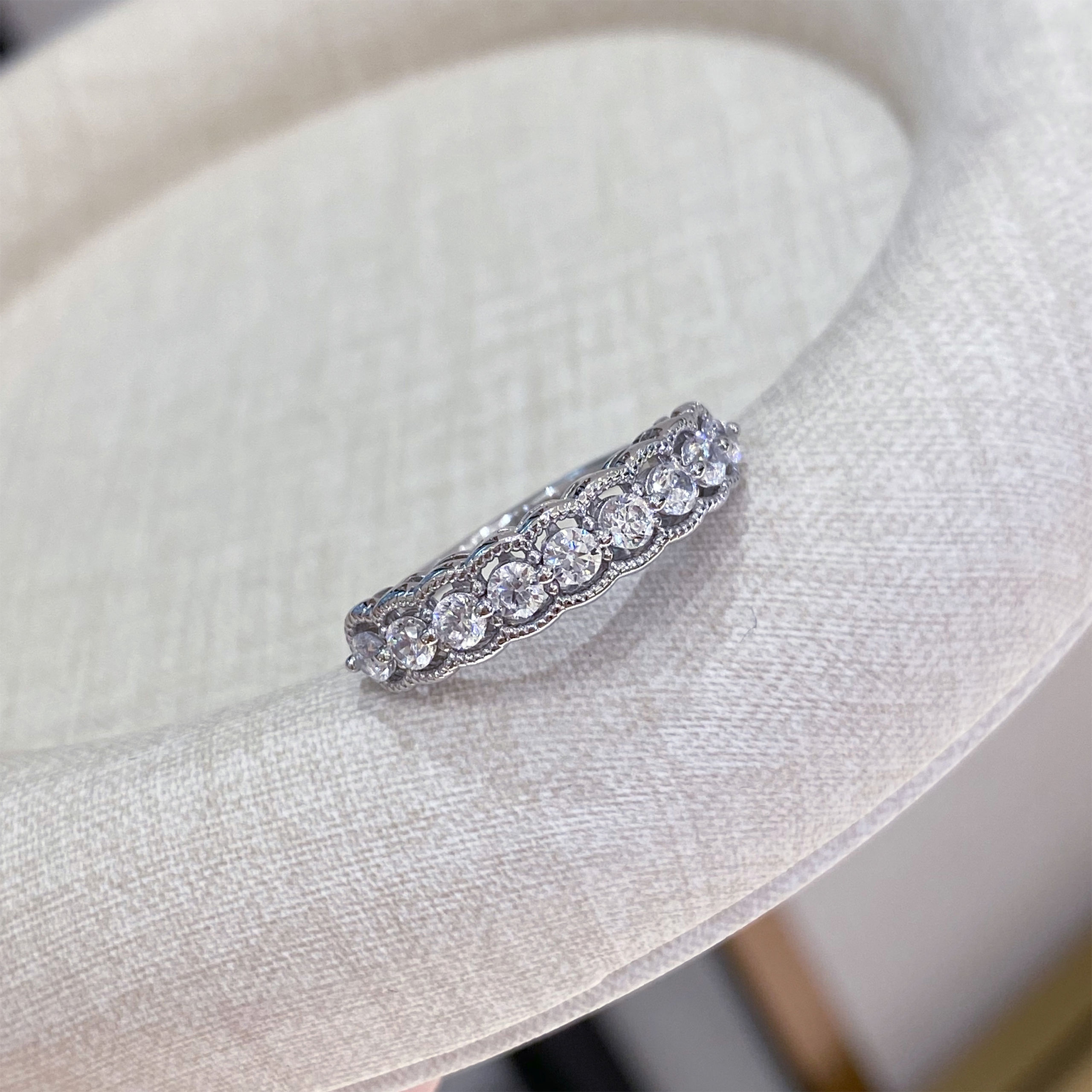 Twisted Pavé Band Ring|Silver Ring - 图片 3