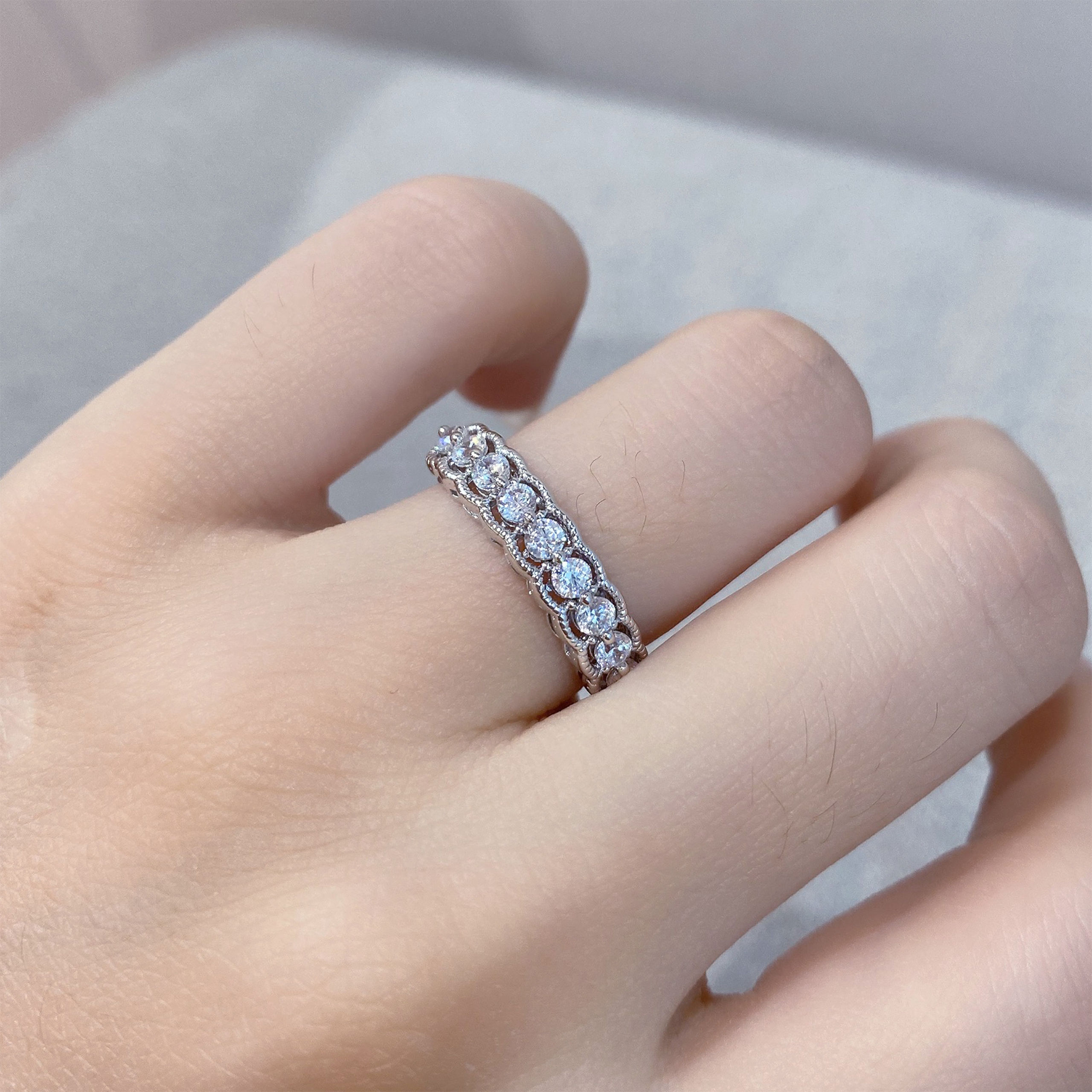 Twisted Pavé Band Ring|Silver Ring - 图片 4