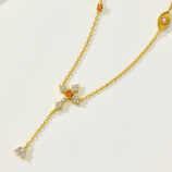 side view close-up of Gold-Plated Sterling Silver Cross Y-Necklace