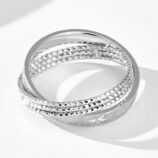inner side details of Rhodium plated Sterling Silver Star Engraved Textured Bands
