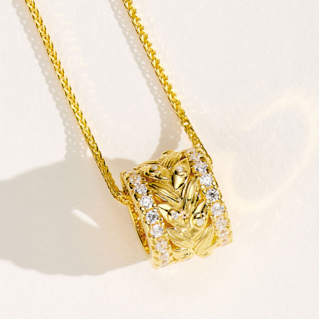 Wheat Ear Circle Necklace | Silver Necklace