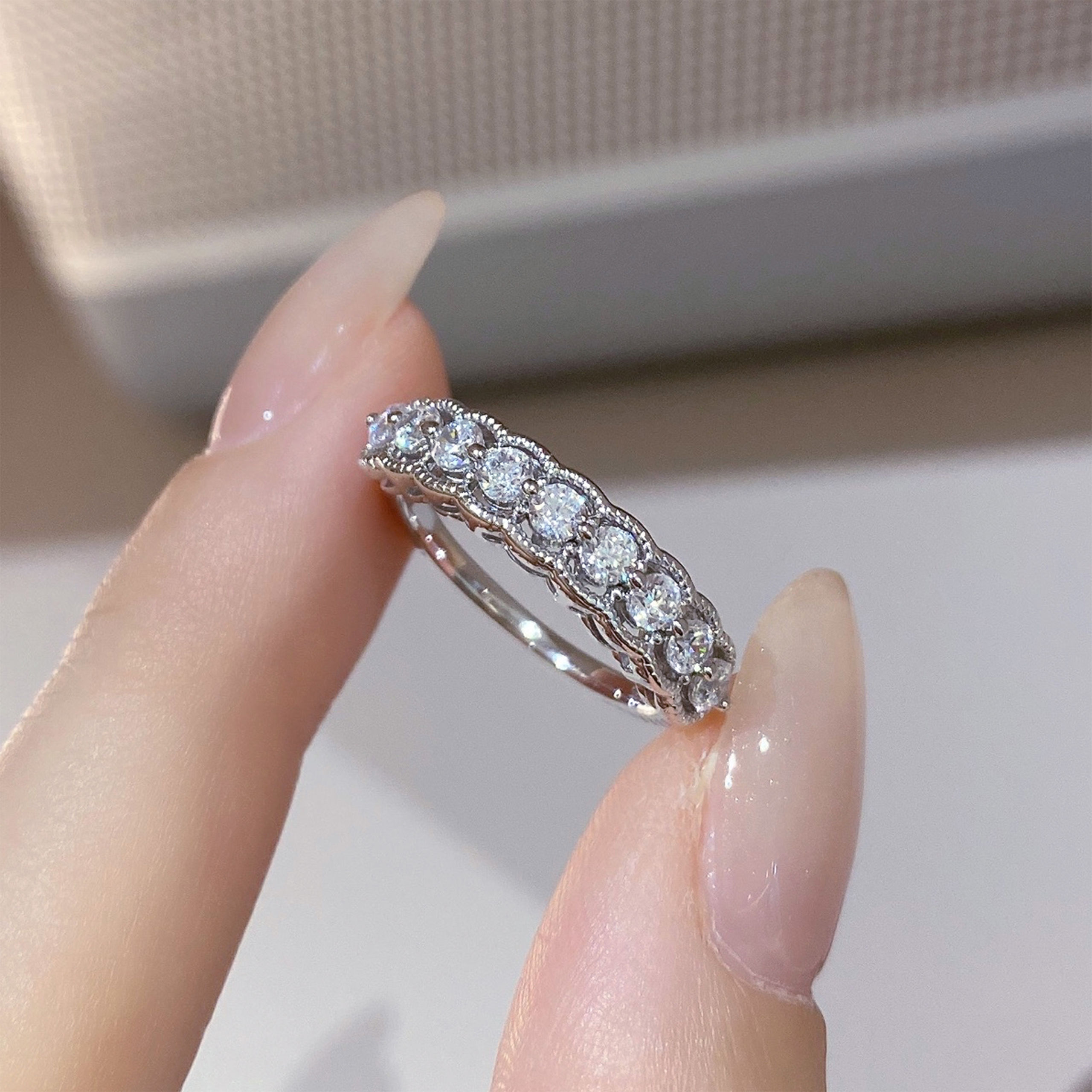Twisted Pavé Band Ring|Silver Ring - 图片 6