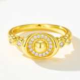 front side details of Silver Gold Plated Ingot Ring