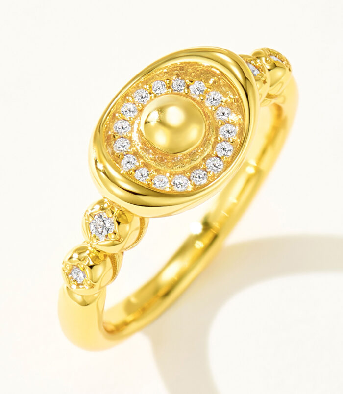 Silver Gold Plated Ingot Ring side view side view details of Silver Gold Plated Ingot Ring