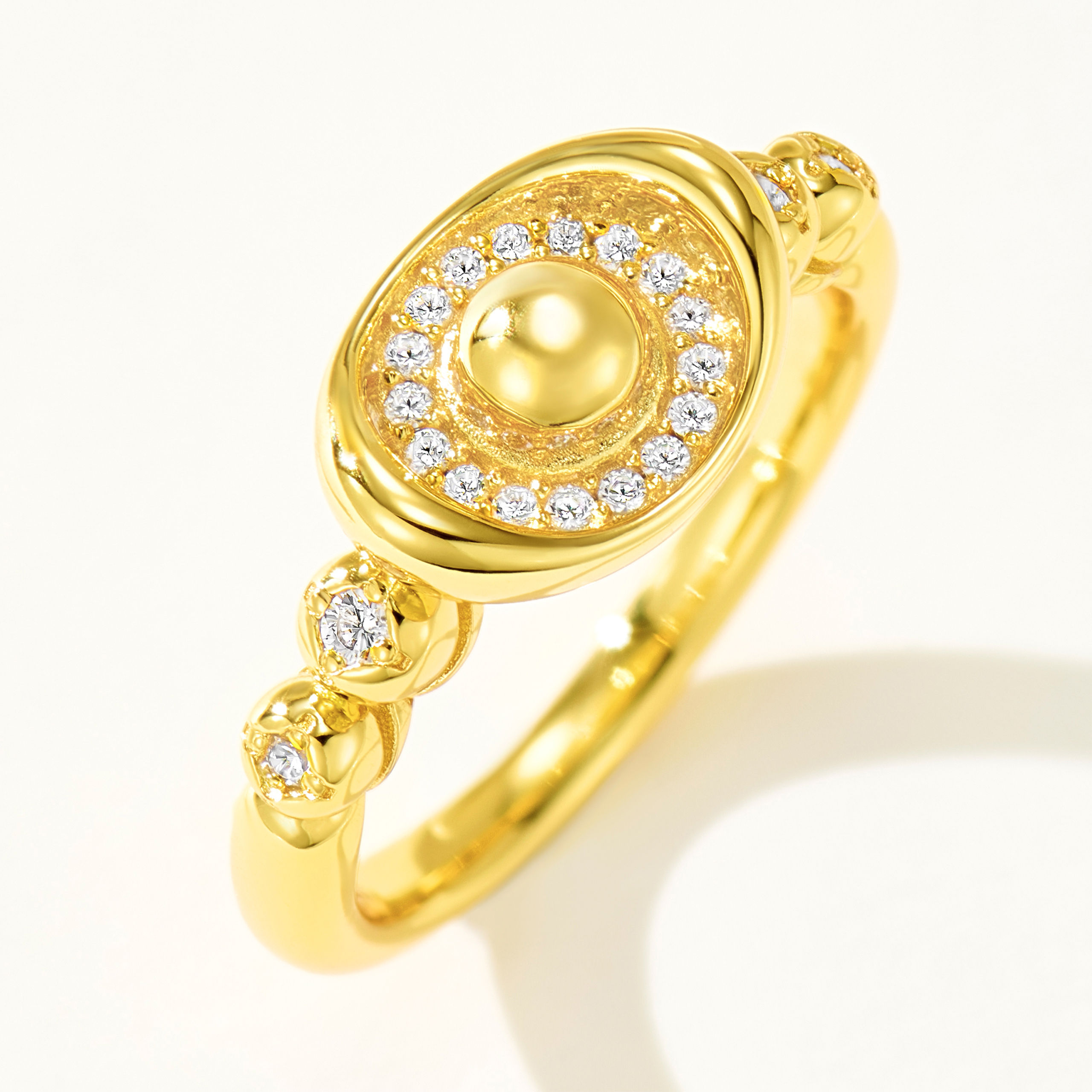 side view details of Silver Gold Plated Ingot Ring