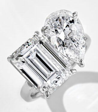 close-up details of Sterling silver irregular open ring