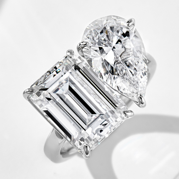 close-up details of Sterling silver irregular open ring