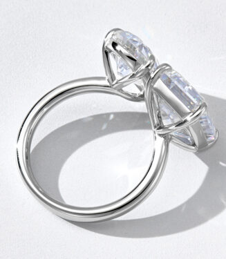 back side close-up details of Sterling silver irregular open ring