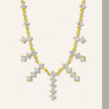 yellow gold plated Sterling silver tassel necklace front side view