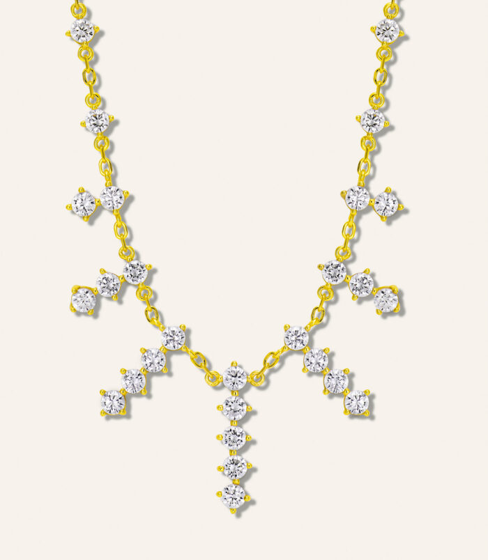 yellow gold plated Sterling silver tassel necklace yellow gold plated Sterling silver tassel necklace front side view